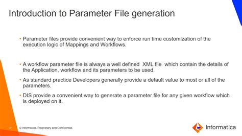 Management Information Parameter File Generation command