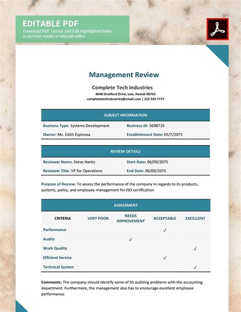 Management Review Template in Word, Google Docs Download