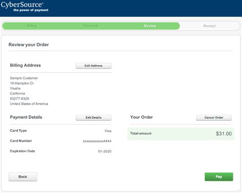 Management Solutions Payment Cybersource