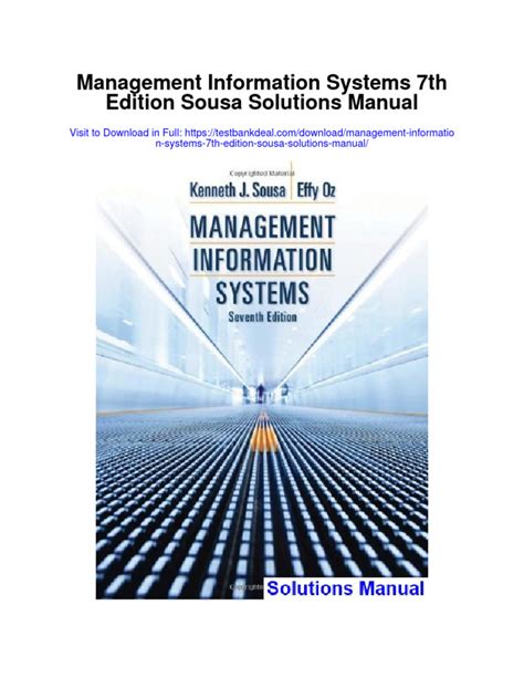 Management information systems 7th edition solutions manual. - A handbook for the ballet accompanist.