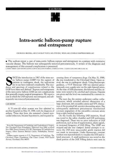 Management of Intra-Aortic Balloon Pump Rupture and Entrapment