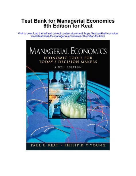 Managerial Economics 6th Edition Test Bank