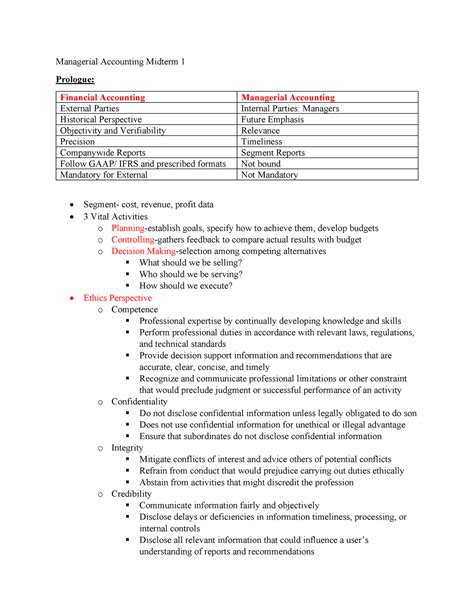 Managerial accounting midterm exam study guide. - Lisperguer y la quintrala (doña catalina de los rios).