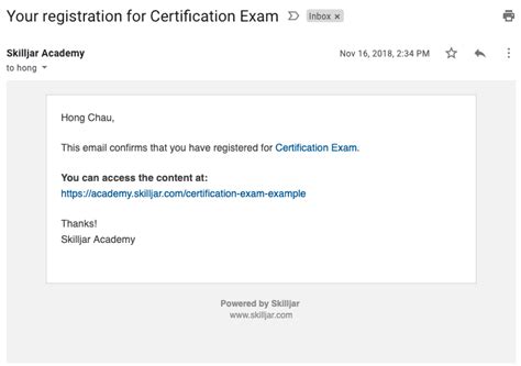 Managing Course Registration and Completion Email Notifications