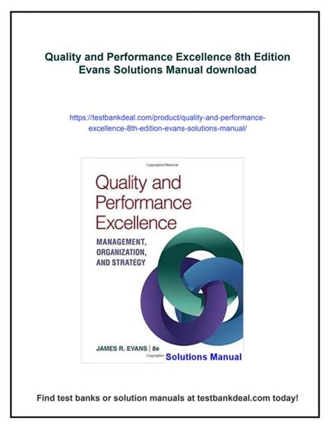 Managing For Quality And Performance Excellence 8th Edition Solutions