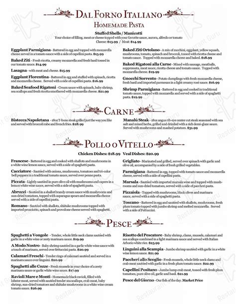 Manalù Italian Restaurant in Frederick - Restaurant menu …