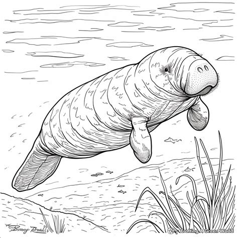 Manatee Coloring Shee