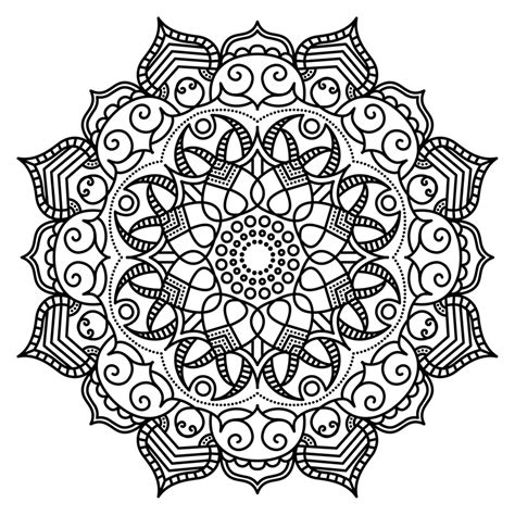 Mandala Black and White - Etsy