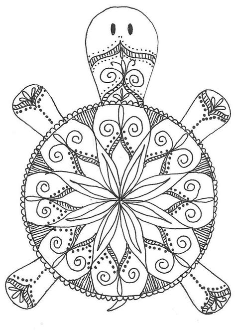Mandala Coloring Pages Mandala kleurplaten, Kleurplaten, Schildpad