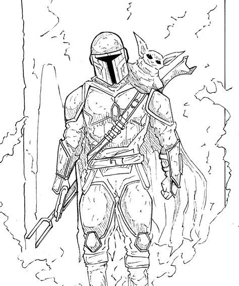 Mandalorian Coloring Pages Download And Print For Free