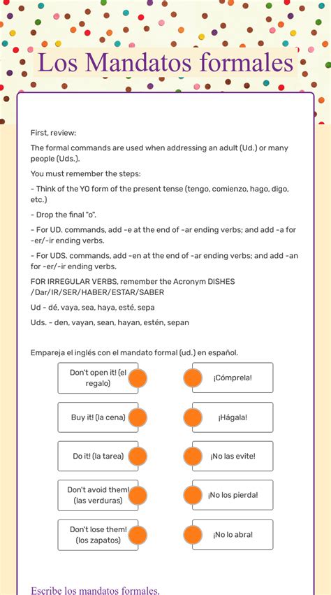 Spanish 4 PRACTICE Command Quiz. This quiz covers positive and negative tú, Ud., Uds. & nosotros commands. This activity was created by a Quia Web subscriber. This quiz covers positive and negative tú, Ud., Uds. & nosotros commands.