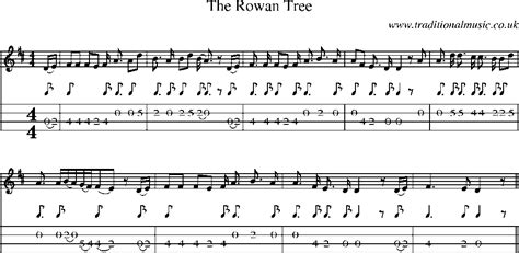 Mandolin Tab and Sheet Music for song:The Rowan Tree