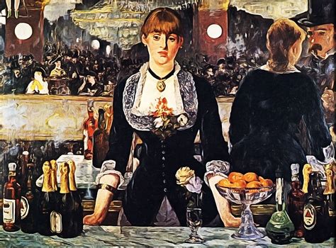  The Bar At The Folies Bergere by Edouard Manet is a 100% hand-painted oil painting reproduction on canvas painted by one of our professional artists. We utilize only the finest oil paints and high quality artist-grade canvas to ensure the most vivid color. Our artists start with a blank canvas and paint each and every brushstroke by hand to re ... . 