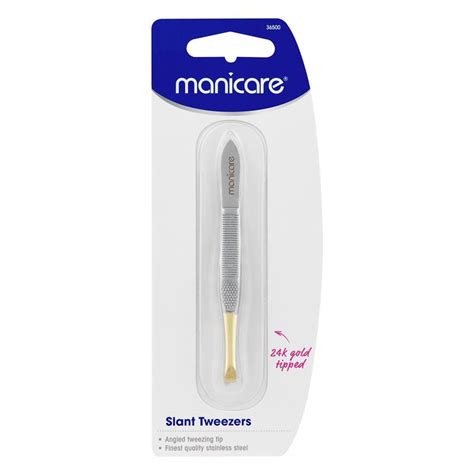 Manicare Slant Tweezers Gold Tipped 36500 - Chemist …