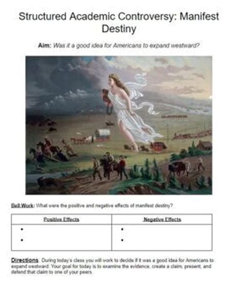 Manifest Destiny and westward expansion provided the United States with great opportunity and economic prosperity. At the same time, there were negative consequences to these actions. Examine the documents that follow to determine the answer to the question …. Manifest Destiny: Did the benefits outweigh the negative consequences?