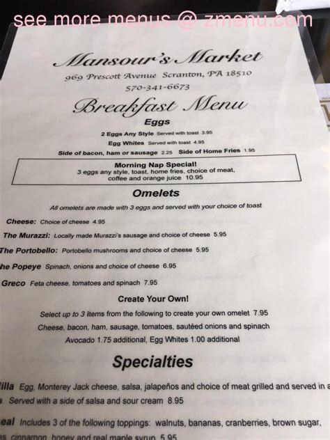 *Visit our website www.mansoursmarketcafe.com for new menu items and our complete menu!! ** Daily Specials for Friday July 12th, 2019 SOUP: Chili.... 