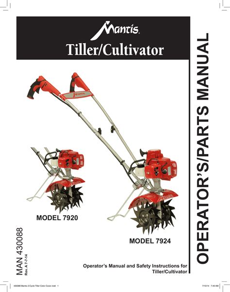 Mantis tiller cultivator parts. Only $47.00. This is what you'll need to keep your Mantis petrol tiller running in great condition: 1 spark plug, 2 air filter pads, 2 oz. tube of transmission grease, 2 tiller wheel retaining pins, a combo wrench tool (funnel not supplied). 3777 Only $95.00 for Mantis Tiller 4- stroke plus model 7940. 