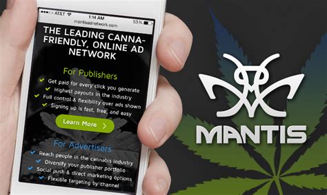 Mantis Ad Network | 442 followers on LinkedIn. Programmatic ads for cannabis + cbd brands | Mantis is a SaaS technology company that transforms the way brands and agencies buy digital media. Fee transparency and exclusive inventory sources make Mantis distinctively different from other digital advertising platforms that exist today. Mantis is the …. 