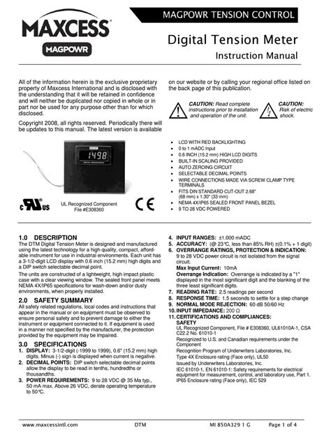 Manual Arahan Kawalan Ketegangan Magpower MAXCESS …