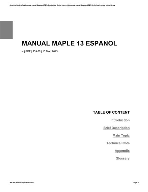 Manual Maple 13 Espanol
