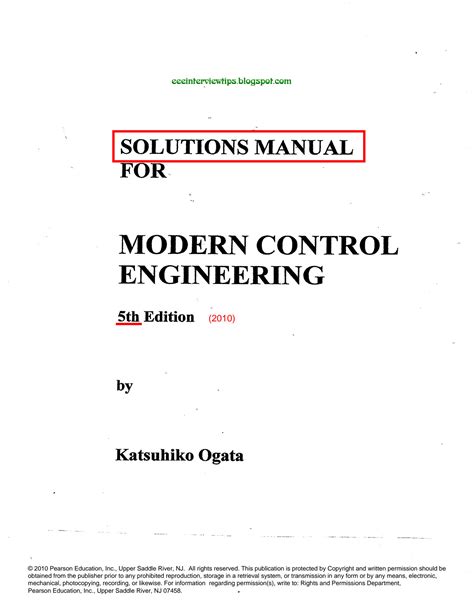 Manual Ogata Control Modern By Edition 4th System Solution