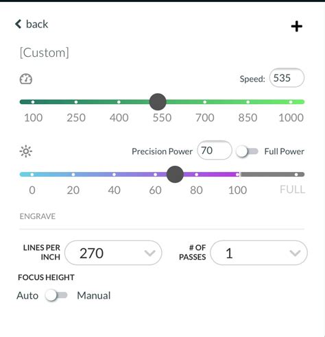 Manual Settings on the Glowforge Dashboard — Craft Closet