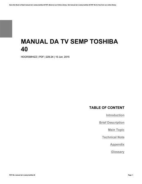 Manual da tv semp toshiba 40. - Das handbuch für die gestaltung von innenanlagen als leitfaden für die installation und wartung.