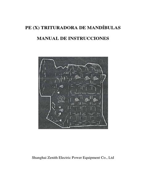 Manual de Instrucciones - Triturador Mandíbulas (Traducción Al …