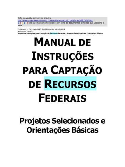 Manual de captação de recursos federais para municípios. - 97 kawasaki 750 sts service manual.