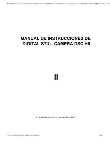 Manual de instrucciones de digital still camera dsc h9. - Problèmes de l'enseignement supérieur et de développement en afrique centrale.