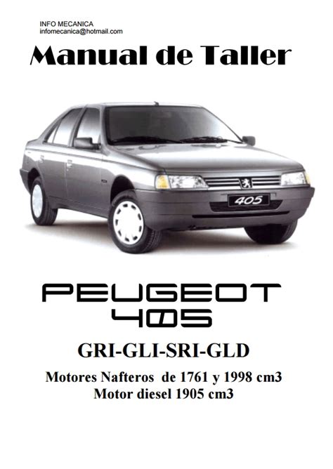 Manual de instrucciones peugeot 405 gr. - 1992 cat 3116 manuale del motore.
