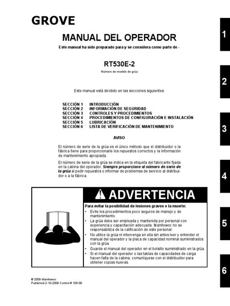 Manual de operador de grúa de arboleda rt530. - Manual lathe speeds and feeds chart.