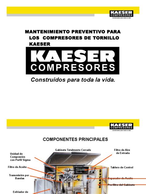 Manual de refuerzo del compresor kaeser. - Cell dyn 1700 manual de servicio.