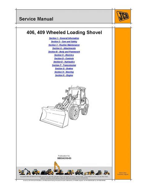 Manual de servicio del cargador de ruedas jcb 406 409. - Indian chief service repair workshop manual 2003 onwards.