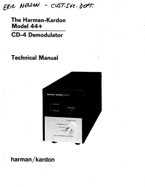 Manual de servicio del demodulador harman kardon 44 cd 4. - Del nombre y de la unidad literaria de la lengua catalana.