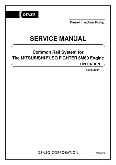 Manual de servicio del motor mitsubishi 6m60 6569. - 1 4 axp engine service manual.