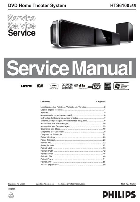 Manual de servicio del sistema de cine en casa philips hts6100 dvd. - A newbies guide to fire tv.