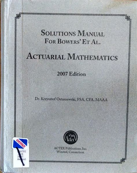 Manual de soluciones para matemática actuarial de bowers et al 2007 edición. - Aglaé, la petite abeille, au pays des chiffres.