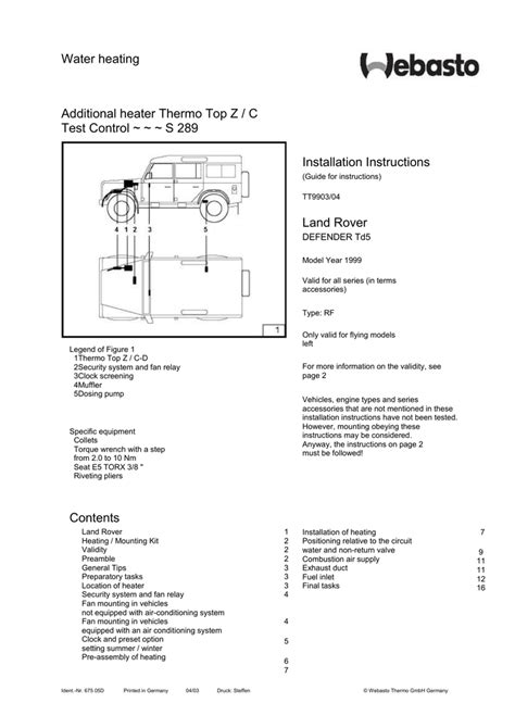 Manual de taller de servicio del calentador webasto thermo top z c. - Honda fes 125 2t pantheon manual 1999.