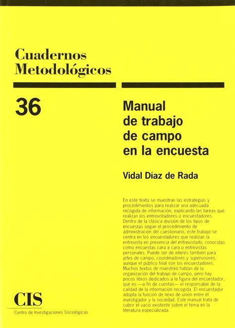 Manual de trabajo de campo de la encuesta by vidal d az de rada. - Sda master guide questions and answers.
