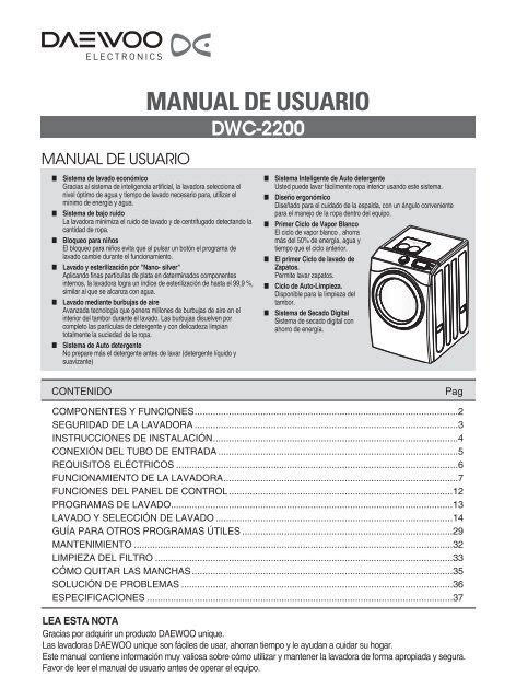 Manual de usuario de la lavadora electrolux. - Código civil de la república de honduras.