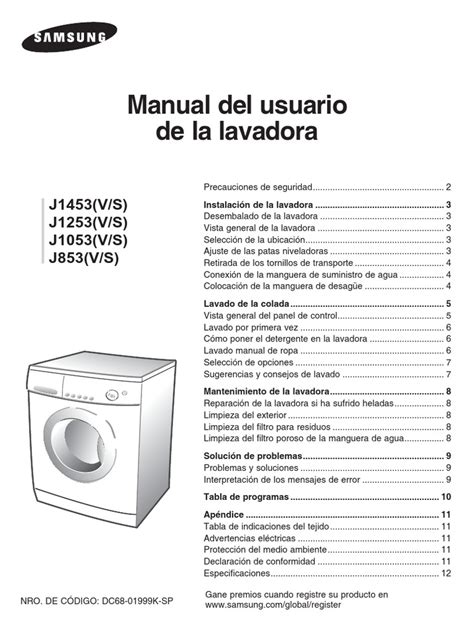 Manual de usuario de lavadora secadora samsung. - Les aventures de samba. (feuilleton radiophonique).