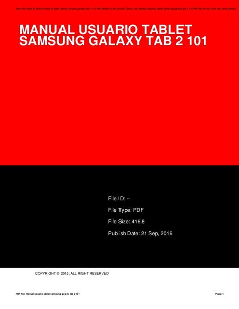 Manual de usuario tablet samsung galaxy tab 2 101. - Praxis 2 early childhood content knowledge study guide.