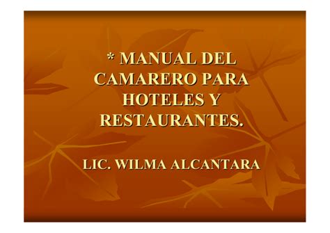 Manual del camarero de hotel y restaurante hotel and restaurant waiter handbook. - Echo du cabinet de lecture paroissial de montréal..