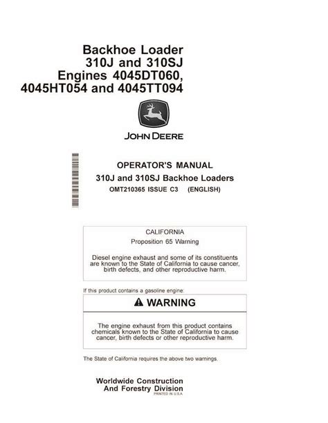 Manual del operador del cargador john deere 444k. - Volvo ec45 excavadora compacta manual de servicio y reparación.