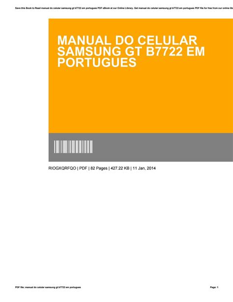Manual do celular samsung gt b5722 em portugues. - The microwave engineers handbook volume two.