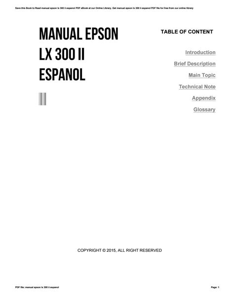 Manual epson lx 300 ii espanol. - The hospital guide to contemporary utilization review.