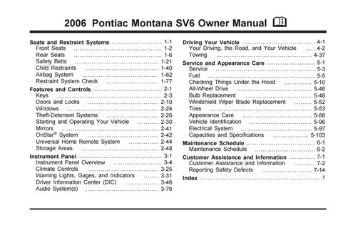 Manual for 2006 pontiac montana sv6. - Quantum mechanics an accessible introduction solution manual.