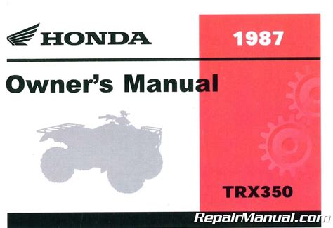 Manual for honda 350 4x4 quad. - Manuale di intervento per la prima infanzia.