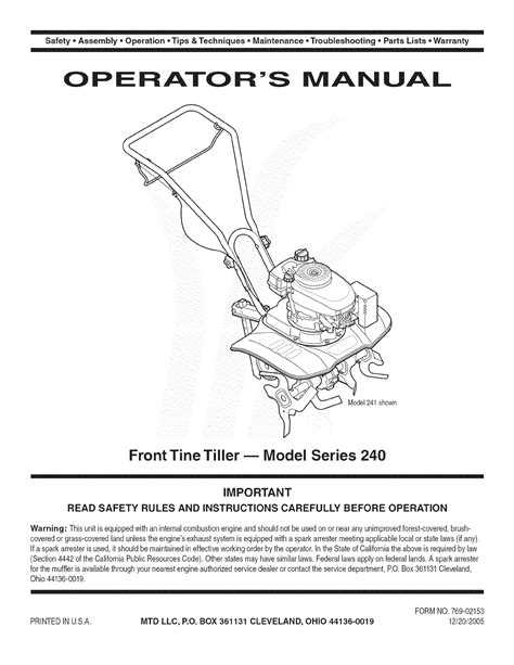 Manual for huskee rear tine tiller. - The citizen s constitution an annotated guide.